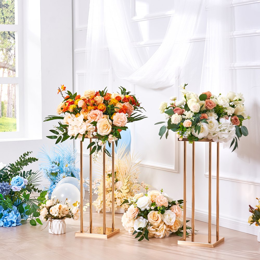 VEVOR Soportes para Flores de Boda 4 Piezas Estante de Flores de Boda Alto de 60 cm Florero Geométrico Soporte de Exhibición Floral Laminado para Recepción de Eventos, Decoración de Fiestas, Bodas