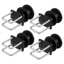 VEVOR Kit de Puerta Corrediza Enrollable con Ranura para Rueda en Forma H para Puertas Corredizas en Voladizo y Enrollables, con 4 Ruedas de Riel, Rodillo Deslizante Resistente, Negro, 150 x 293,6 mm