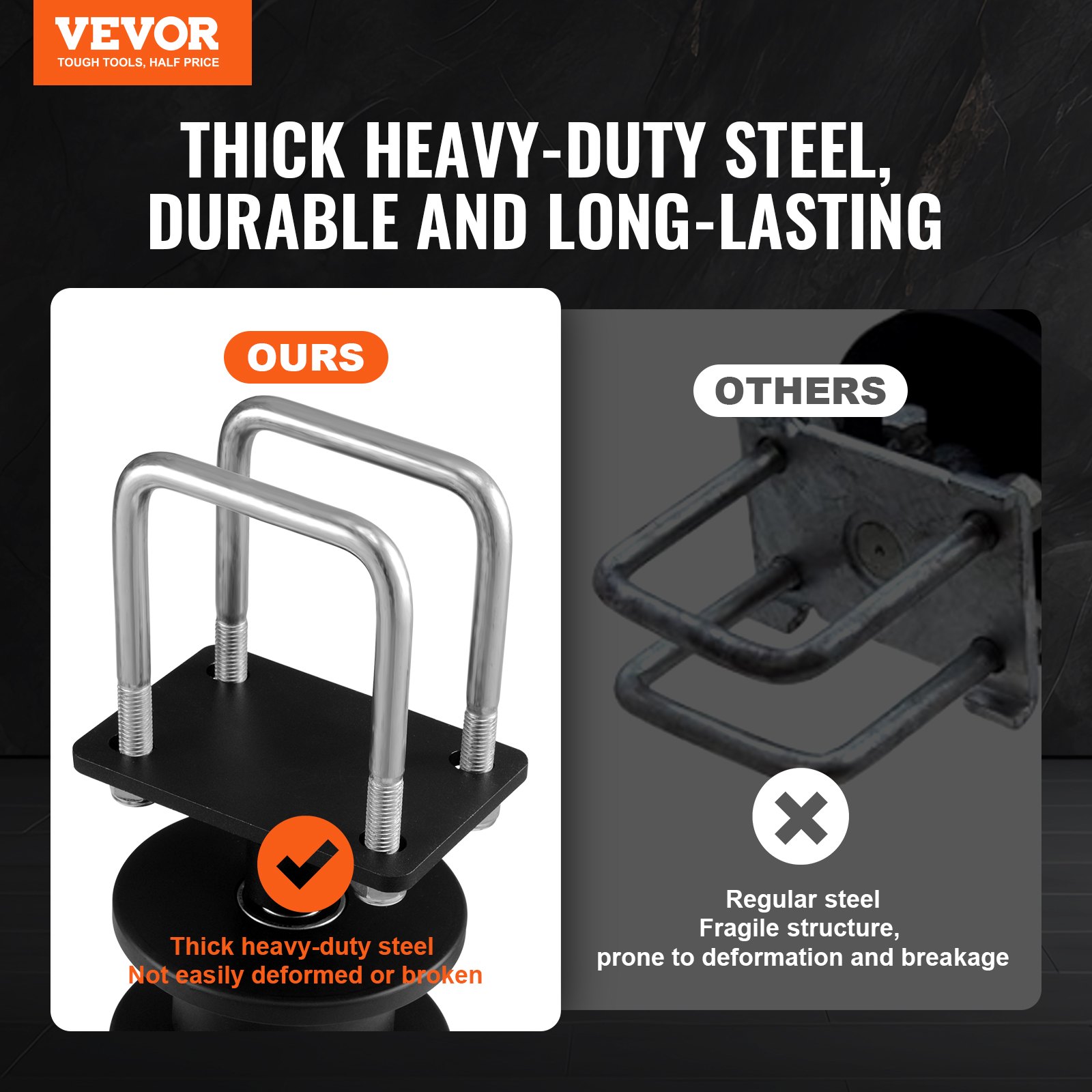 VEVOR sliding gate set 150x293.6mm, roller gate hardware set with H-shaped wheel groove for cantilever sliding gates and roller doors, sliding gate rollers with 4 track wheels, heavy-duty sliding roller, black