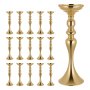 VEVOR Jarrones Decorativos, Paquete de 16 Piezas, Floreros de Candelero de Metal Dorados, Altura de 38 cm, Centro de Mesa para Boda, Estilo Clásico, Decoración para Banquete Ceremonia Fiesta Recepción