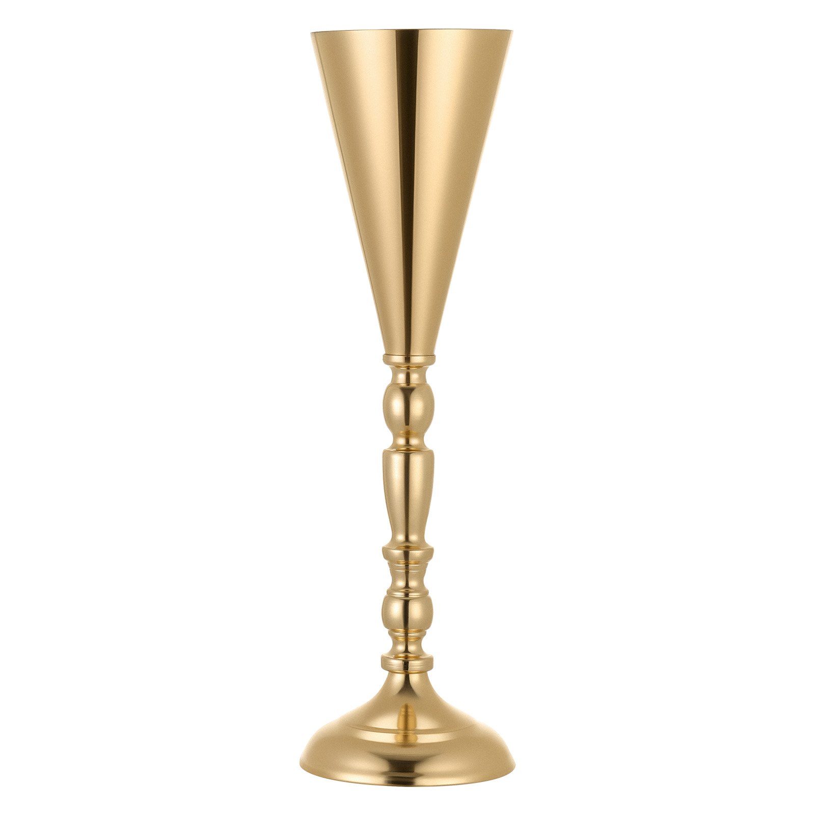 VEVOR Jarrones Decorativos, Paquete de 20 Piezas, Floreros de Trompeta de Metal Dorados, Altura de 43 cm, Centro de Mesa para Boda, Estilo Elegante, Decoración para Banquete Ceremonia Fiesta Recepción