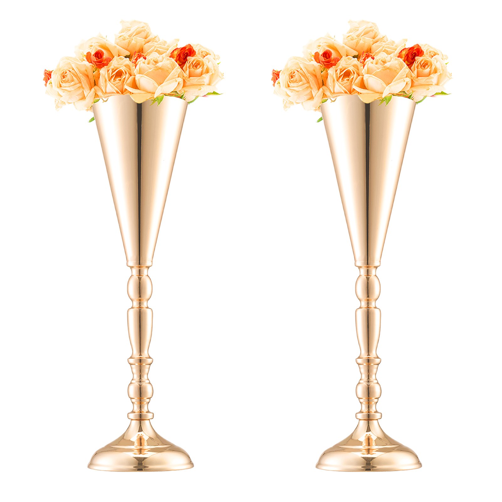 VEVOR Jarrón de Flores para Bodas Alto de 43 cm Forma de Trompeta Jarrón Urna para Centro de Mesa 10 Piezas Soporte de Flores de Mesa para Decoración de Bodas, Fiestas, Ceremonias, Cumpleaños