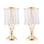 VEVOR 20 PCS 43 cm tall crystal glass flower stands for weddings, metal vases for wedding centerpieces, gold flower holders, flower stands for tables, wedding meals, parties, ceremonies, birthday events