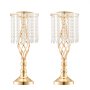 VEVOR 12 PCS 49 cm tall crystal glass flower stands for weddings, metal vases for wedding centerpieces, gold flower holders, flower stands for tables, wedding meals, parties, ceremonies, birthday events