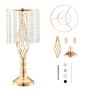 VEVOR 12 PCS 49 cm tall crystal glass flower stands for weddings, metal vases for wedding centerpieces, gold flower holders, flower stands for tables, wedding meals, parties, ceremonies, birthday events