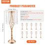 VEVOR Jarrón de Cristal Alto de 55cm para Decoración de Bodas Fiestas 10 Piezas