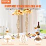 VEVOR Florero de Boda de Metal Dorado 58 cm Soporte Floral para Mesa 20 Piezas