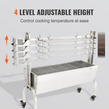 VEVOR Barbacoa de Carbón con Asador Eléctrico Carga de 41 kg Kit de Asador Automático al Aire Libre 50 W Asador Giratorio 4 RPM Kit de Asador Eléctrico 103,5x37,5 cm Alto Ajustable para Cordero Cerdo
