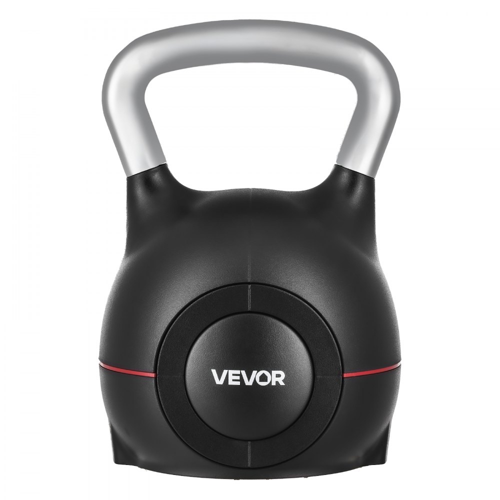 VEVOR Pesa Rusa Ajustable con 7 Niveles de Peso Incluido 1,5, 3, 4,5, 6, 7,5, 9 y 10 kg, Pesa Rusa de Aluminio Fundido a Presión y Material ABS para Entrenamiento de Fuerza de Agarre, Negra