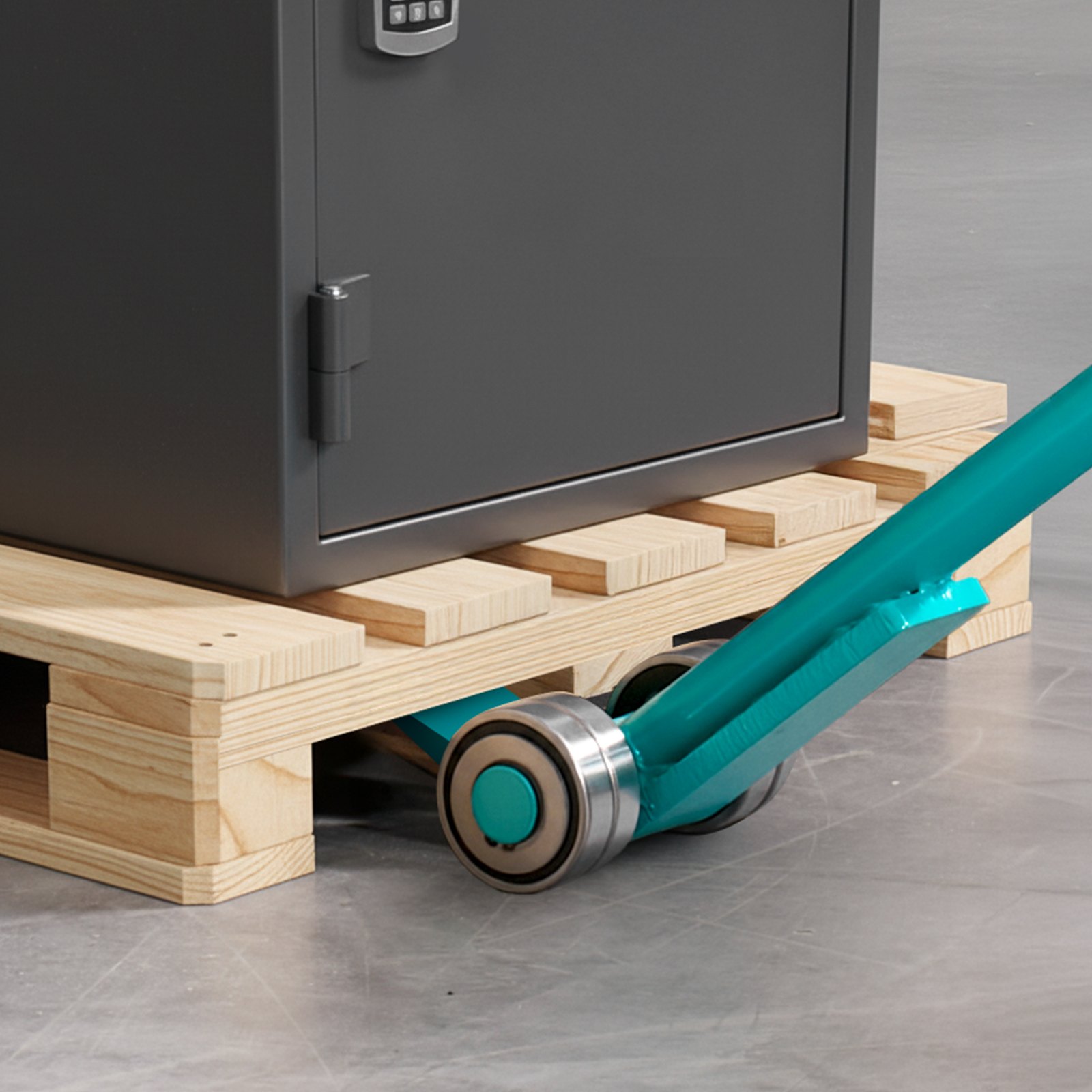 VEVOR Palanca de Elevación 4 T, con Mango de Acero al Carbono de 1,4 m, con Ruedas para Palés Grandes, Artículos Pesados, Bloques de Hormigón y Equipos de Alta Resistencia, 1510 x 165 x 160 mm