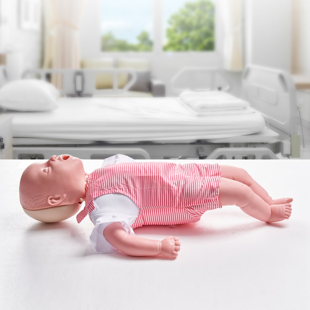 VEVOR Maniquí de Entrenamiento Infantil Modelo de Enfermería de Tamaño Natural Maniquí de Primeros Auxilios para RCP de PVC con Bolsa para Maniobra de Heimlich, Primeros Auxilios para Reanimación