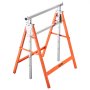 VEVOR Saw Horses, 2 Pack Folding Work Horses, 199.6 kg Load Capacity Sawhorse with Heavy Duty Legs, Adjustable Height Saw Horse with Non-Slip Foot Pads, for Woodworking, Carpenters and Contractors