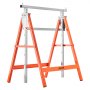VEVOR Saw Horses, 2 Pack Folding Work Horses, 199.6 kg Load Capacity Sawhorse with Heavy Duty Legs, Adjustable Height Saw Horse with Non-Slip Foot Pads, for Woodworking, Carpenters and Contractors