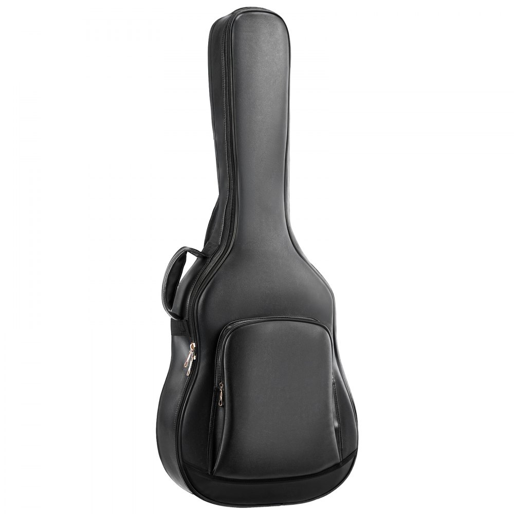 VEVOR Funda para Guitarra Acústica de 41 pulgadas 104,1 cm Negro con Asa, Con Acolchado de Espuma, Compartimento Externo para Accesorios y Correas para Hombro, Funda de Cuero Sintético de 119,5 cm