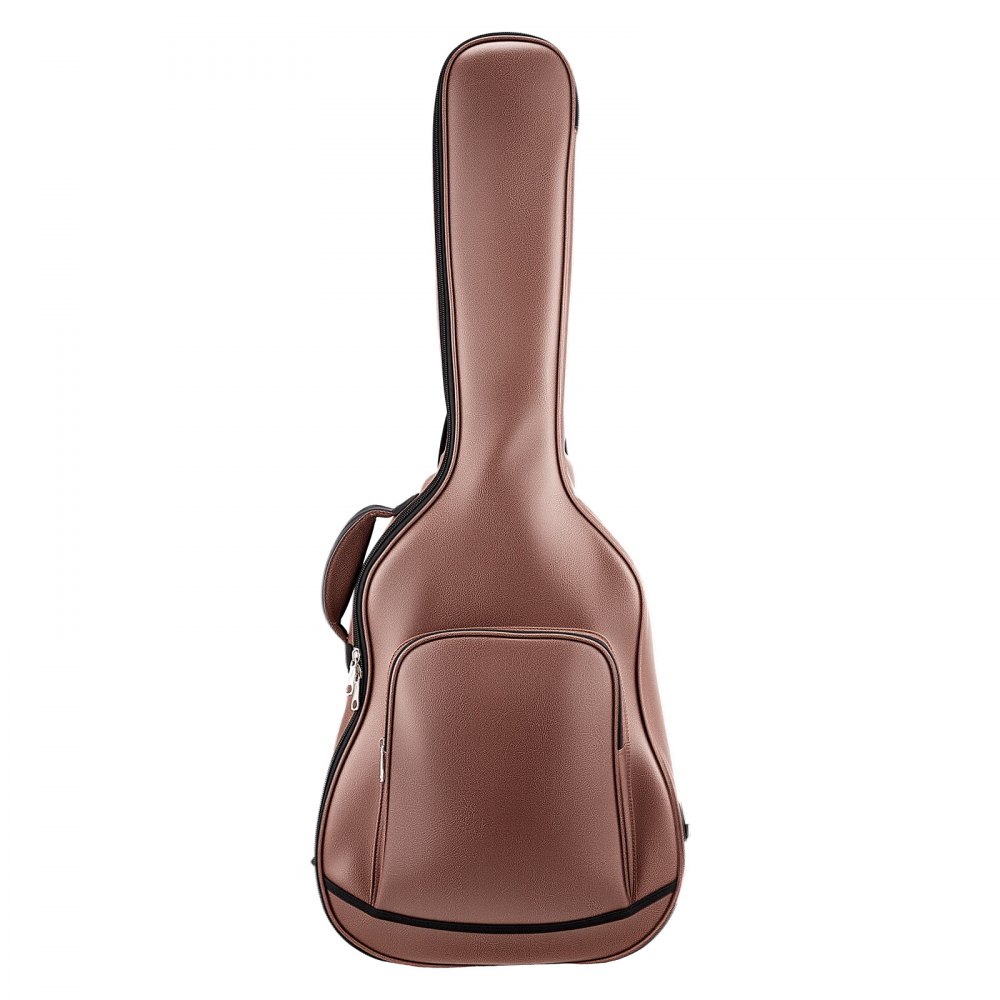 VEVOR Funda para Guitarra Acústica de 41 pulgadas 104,1 cm Marrón con Asa, Con Acolchado de Espuma, Compartimento Externo para Accesorios y Correas para Hombro, Funda de Cuero Sintético de 119,5 cm