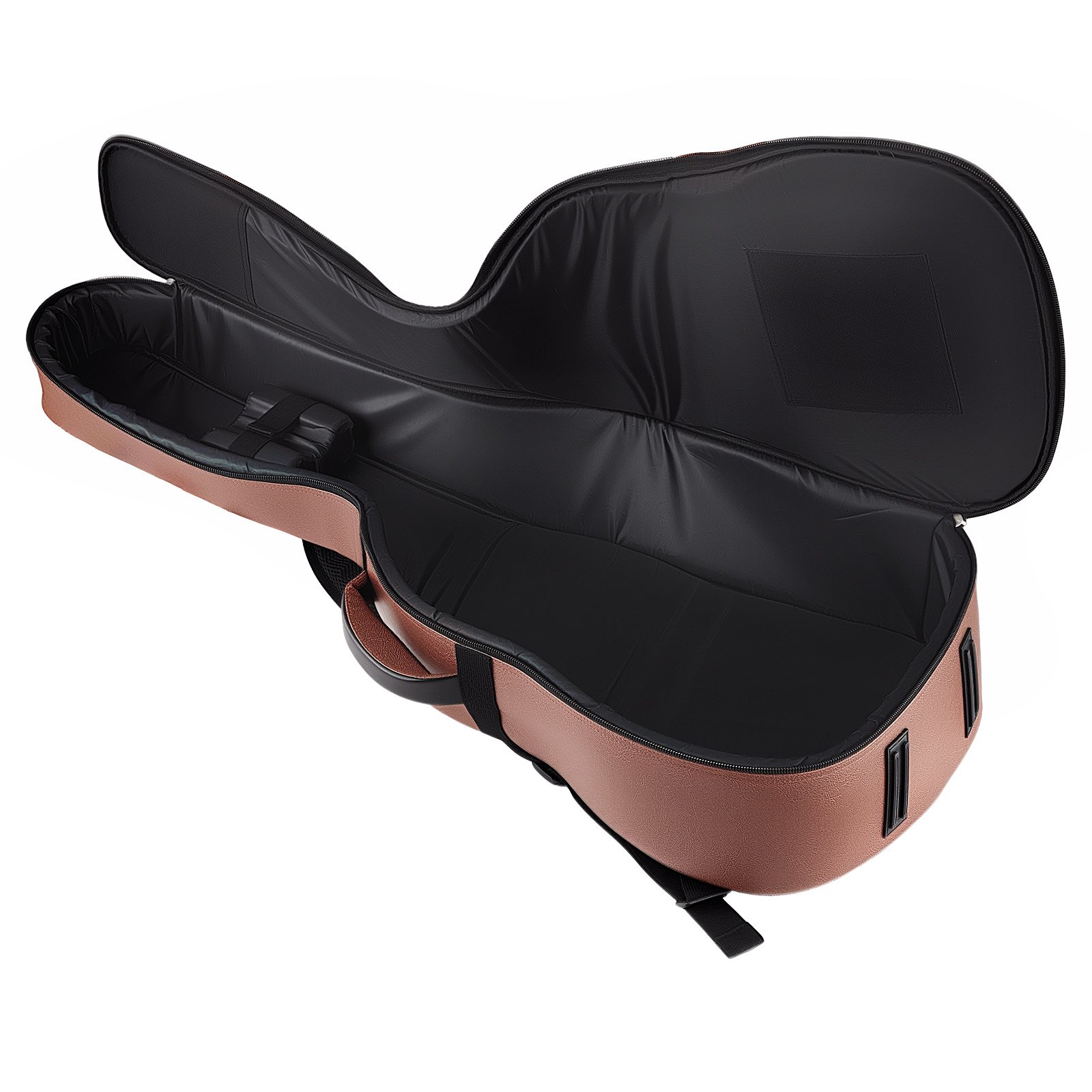 VEVOR Funda para Guitarra Acústica de 41 pulgadas 104,1 cm Marrón con Asa, Con Acolchado de Espuma, Compartimento Externo para Accesorios y Correas para Hombro, Funda de Cuero Sintético de 119,5 cm