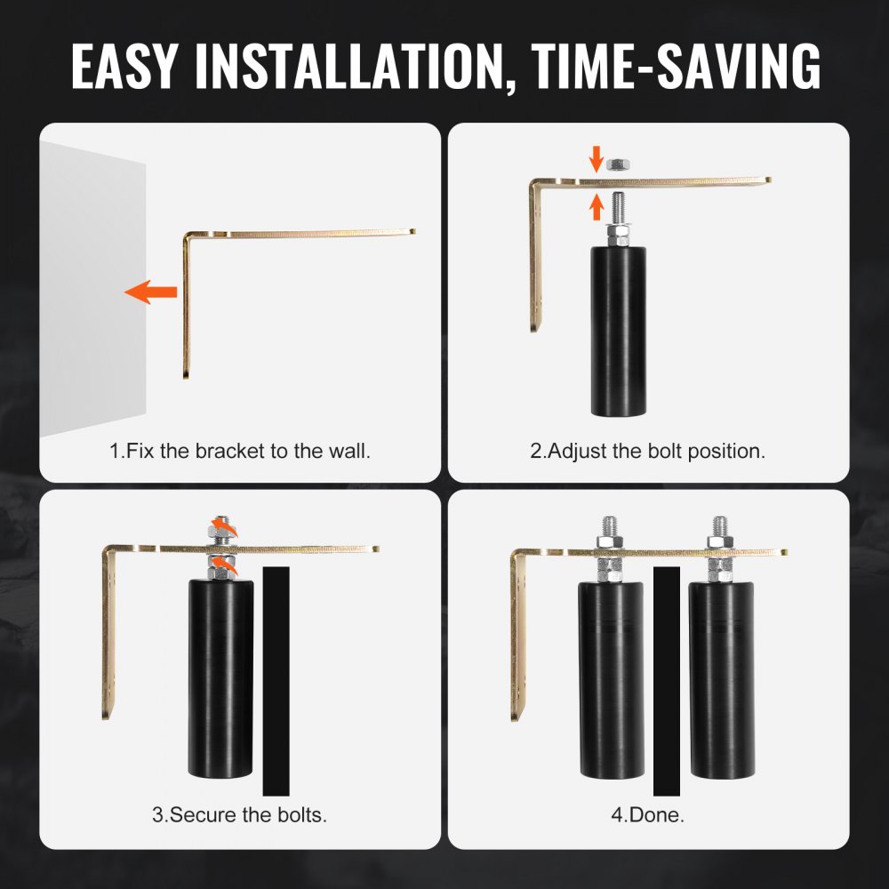 VEVOR sliding gate set 203x200x105mm, roller hardware set with L-bracket, universally adjustable sliding gate rollers, robust sliding gate guide roller for sliding gates and roller doors, black