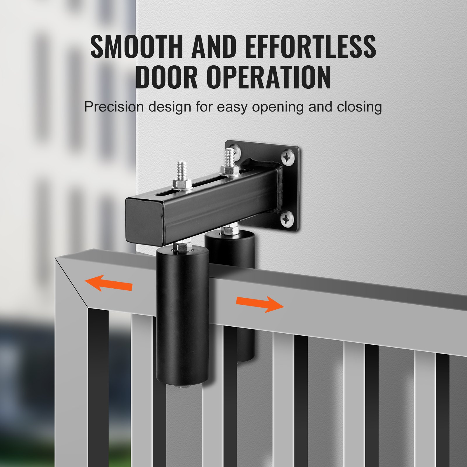VEVOR sliding gate set 260 x 257 x 102 mm, roller hardware set with T-bracket, universally adjustable sliding gate rollers, robust black sliding gate guide roller for sliding gates and roller doors