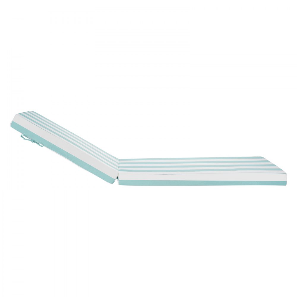 VEVOR Cojín para Tumbona, 2 PCS, Cojín 2032x660x98 mm para Silla de Jardín Resistente al Agua y a la Decoloración, Cojines de Repuesto para Tumbonas con Lazos para Exterior, Rayas Verdes y Blancas