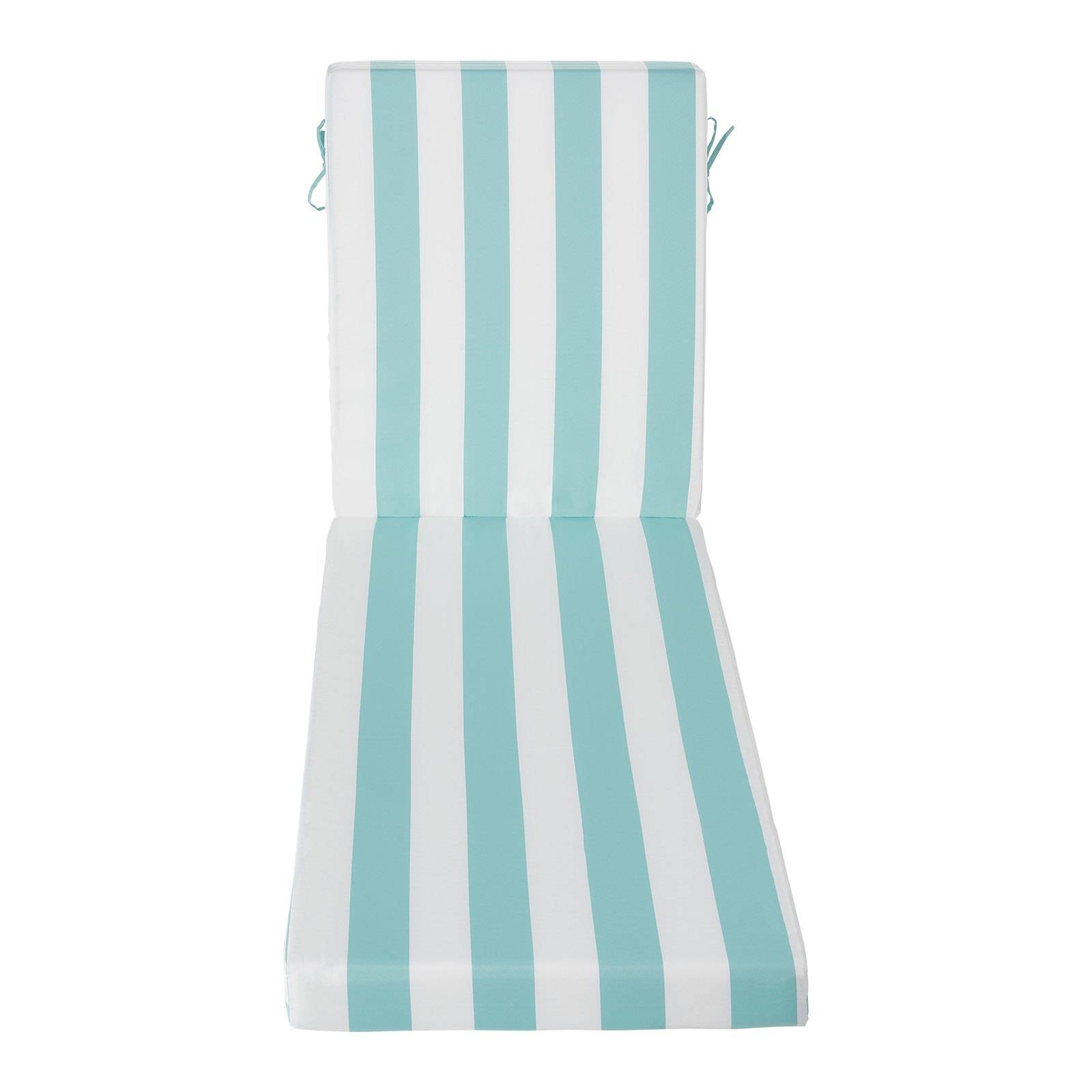 VEVOR Cojín para Tumbona, 2 PCS, Cojín 2032x660x98 mm para Silla de Jardín Resistente al Agua y a la Decoloración, Cojines de Repuesto para Tumbonas con Lazos para Exterior, Rayas Verdes y Blancas