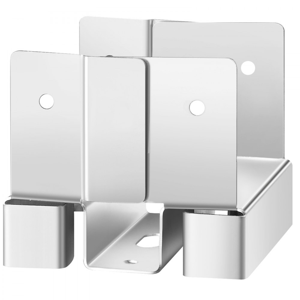 VEVOR Base para Postes, Anclaje para Postes de Hormigón, Acero al Carbono Galvanizado de Alta Resistencia con Separación de 2,54 cm, para Pérgolas y Patios de Hormigón, 96 x 90,5 x 80 mm, 10 uds