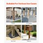 VEVOR Base para Postes, Anclaje para Postes de Hormigón, Acero al Carbono Galvanizado de Alta Resistencia con Separación de 2,54 cm, para Pérgolas y Patios de Hormigón, 96 x 90,5 x 80 mm, 10 uds