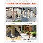 VEVOR Base para Postes, Anclaje para Postes de Hormigón, Acero al Carbono Galvanizado de Alta Resistencia con Separación de 2,54 cm, para Pérgolas de Hormigón y Patios, 144,6 x 141,5 x 80,7 mm