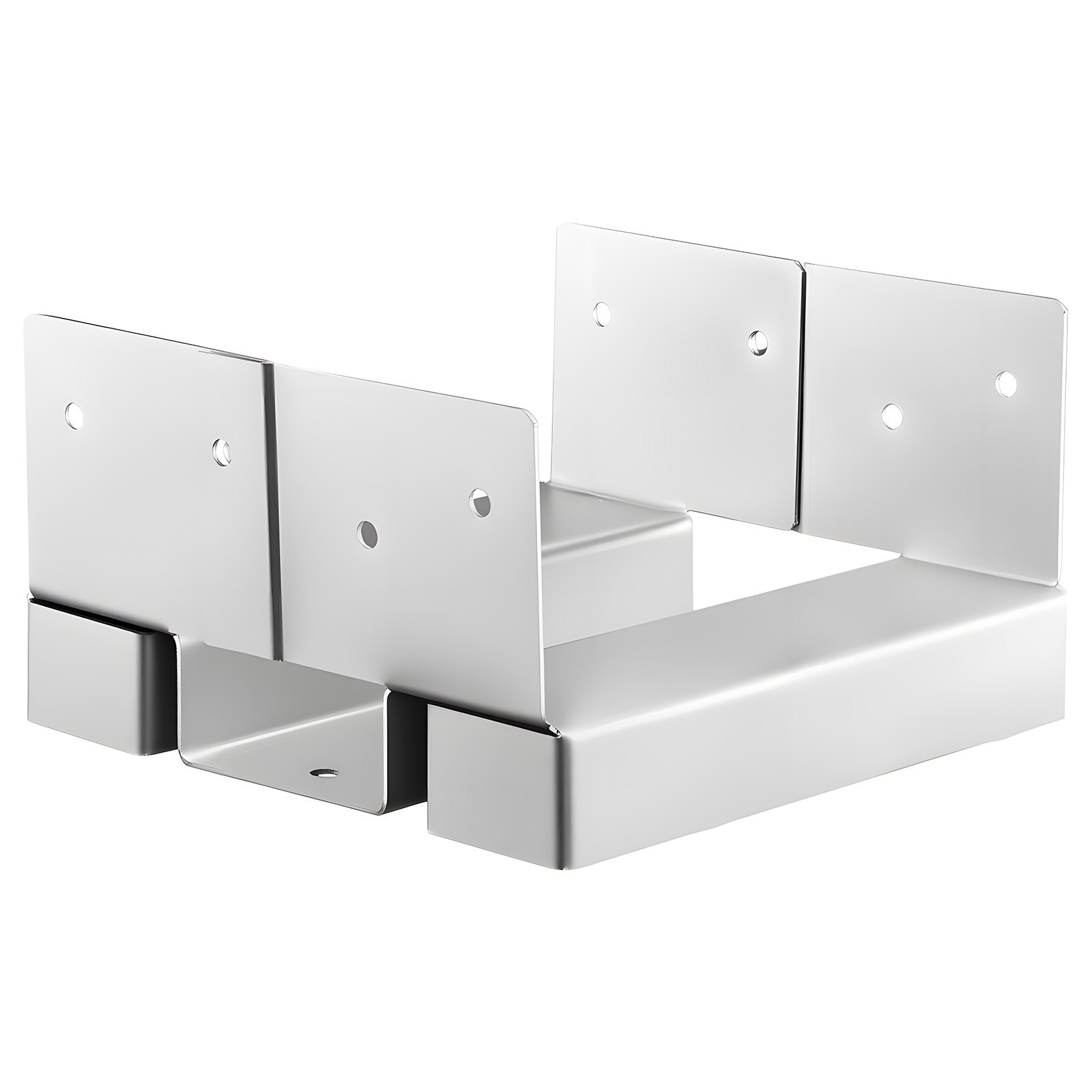 VEVOR Base para Postes, Anclaje para Postes de Hormigón, Acero al Carbono Galvanizado de Alta Resistencia con Separación de 2,54 cm, para Pérgolas de Hormigón y Patios, 144,6 x 141,5 x 80,7 mm