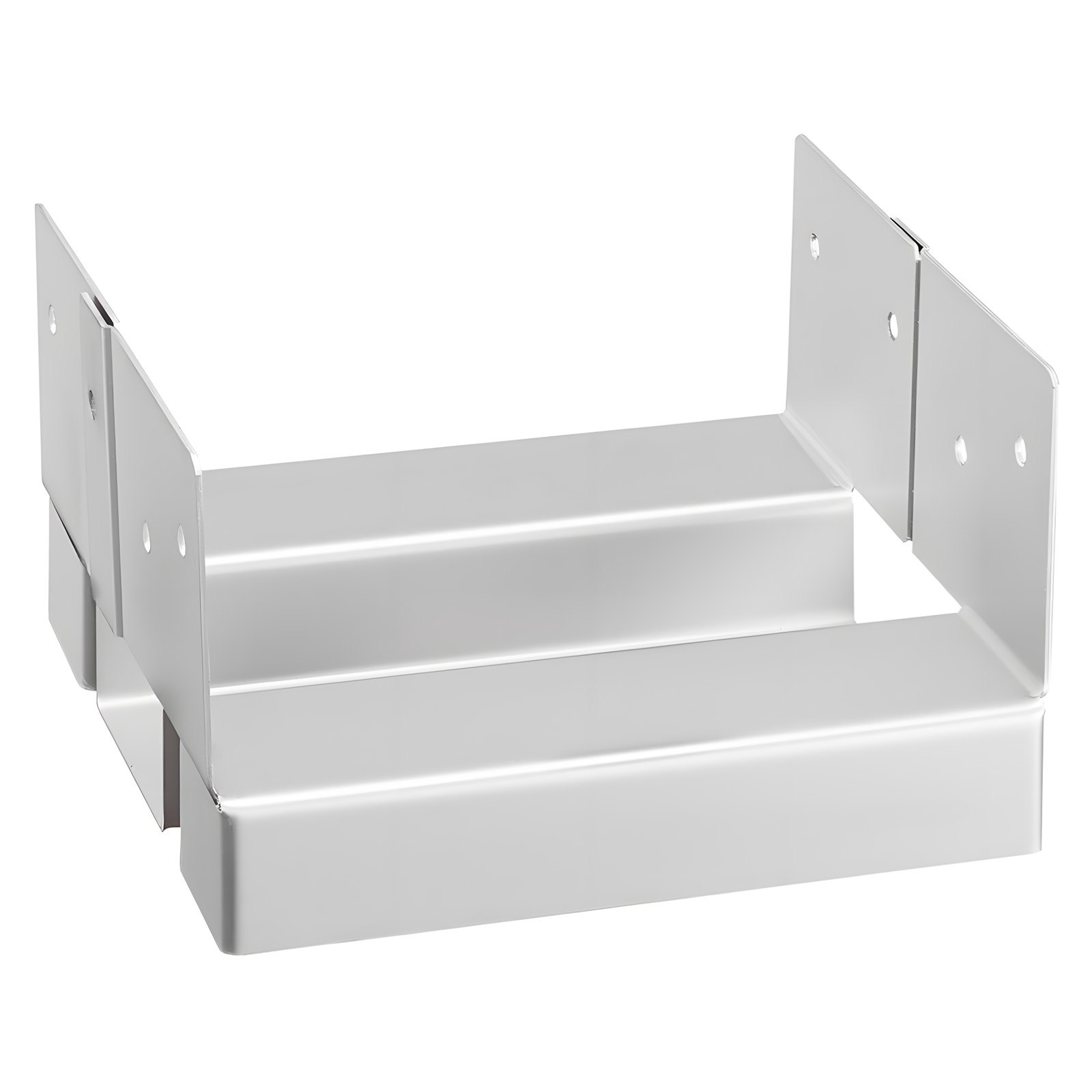 VEVOR Base para Postes, Anclaje para Postes de Hormigón, Acero al Carbono Galvanizado de Alta Resistencia con Separación de 2,54 cm, para Pérgolas de Hormigón y Patios, 144,6 x 141,5 x 80,7 mm