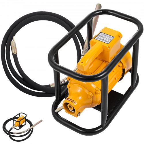 VEVOR Vibrador de Hormigón de Cemento Eléctrico, 1500 W Vibrador de Concreto, Eje de 6 m Vibradores de Hormigón con Bobinas de Cobre, Fácil de Usar para Vibrar Pilares de Cemento, Barras de Acero