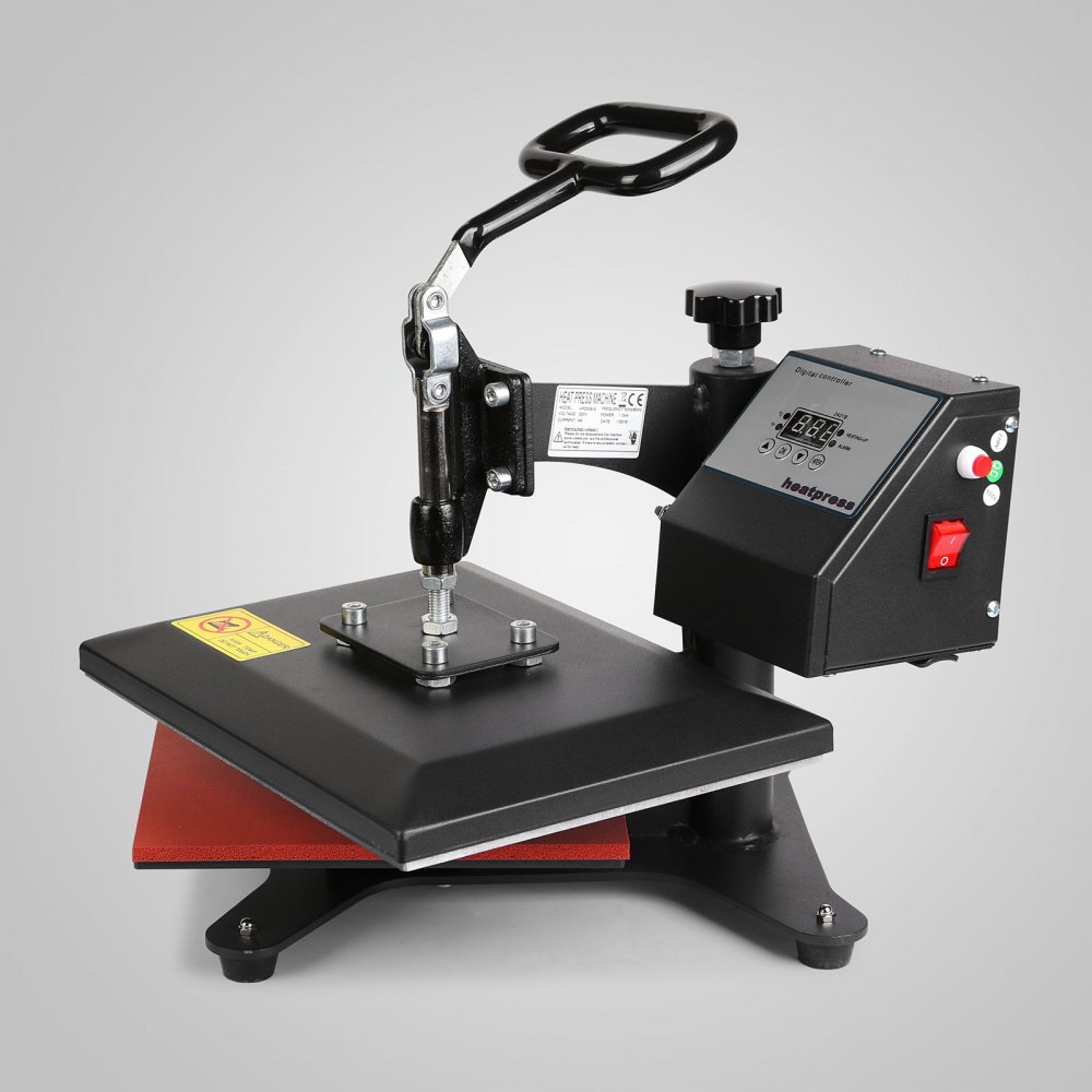 Prensa De Calor Máquina Transferir 12"x10" Camiseta Alarma Estampado En Caliente