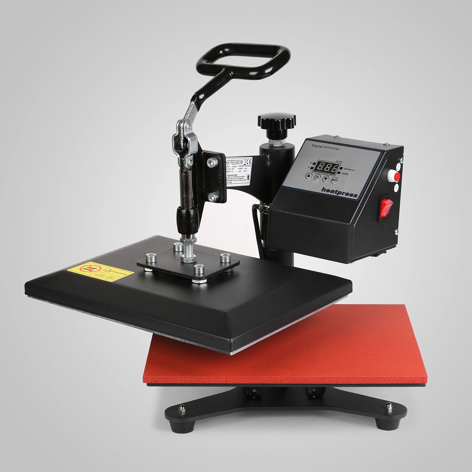 Prensa De Calor Máquina Transferir 12"x10" Camiseta Alarma Estampado En Caliente