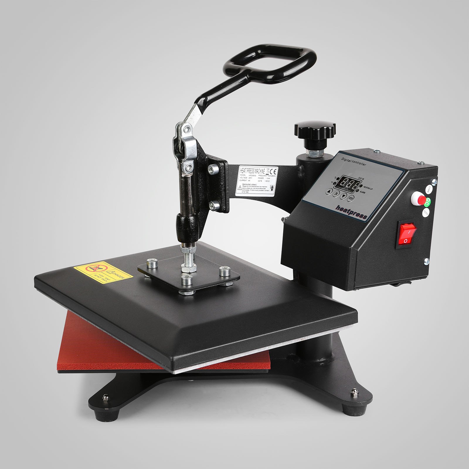 Prensa De Calor Máquina Transferir 12"x10" Camiseta Alarma Estampado En Caliente