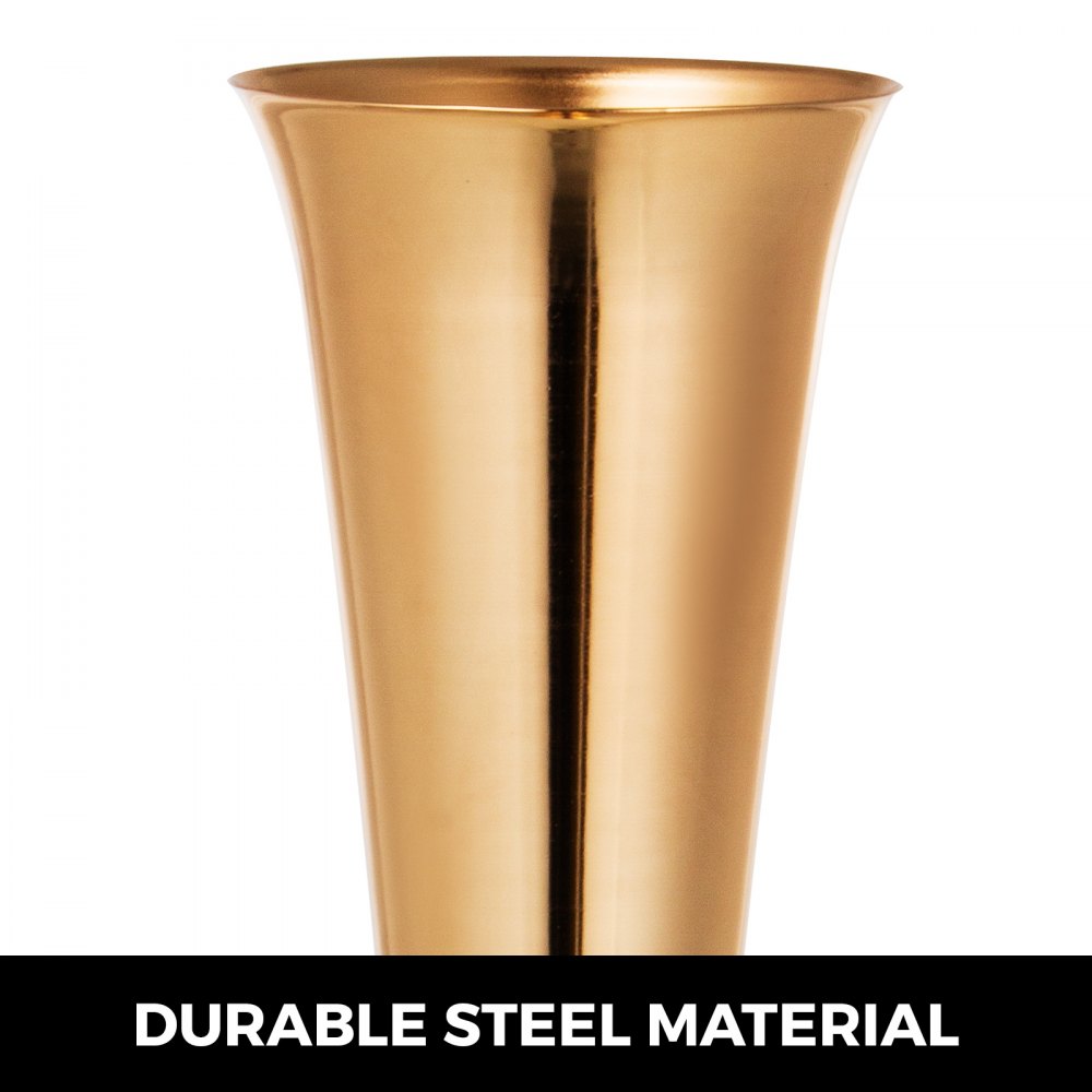 Florero Trompeta Floreros Dorado 29.5" Para Eventos Celebración Fiestas 3pcs