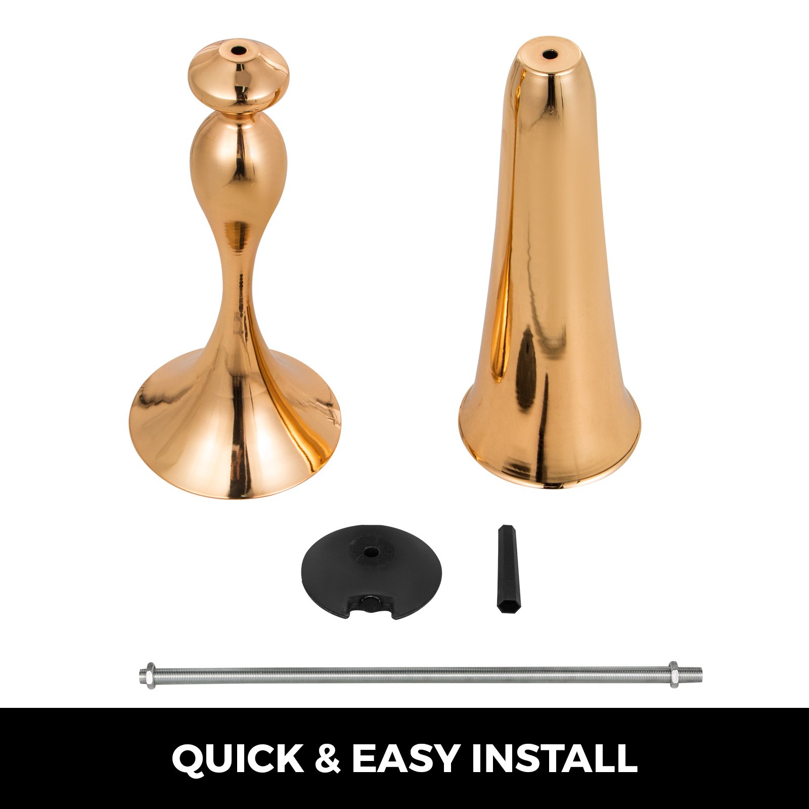 Florero Trompeta Floreros Dorado 29.5" Para Eventos Celebración Fiestas 3pcs