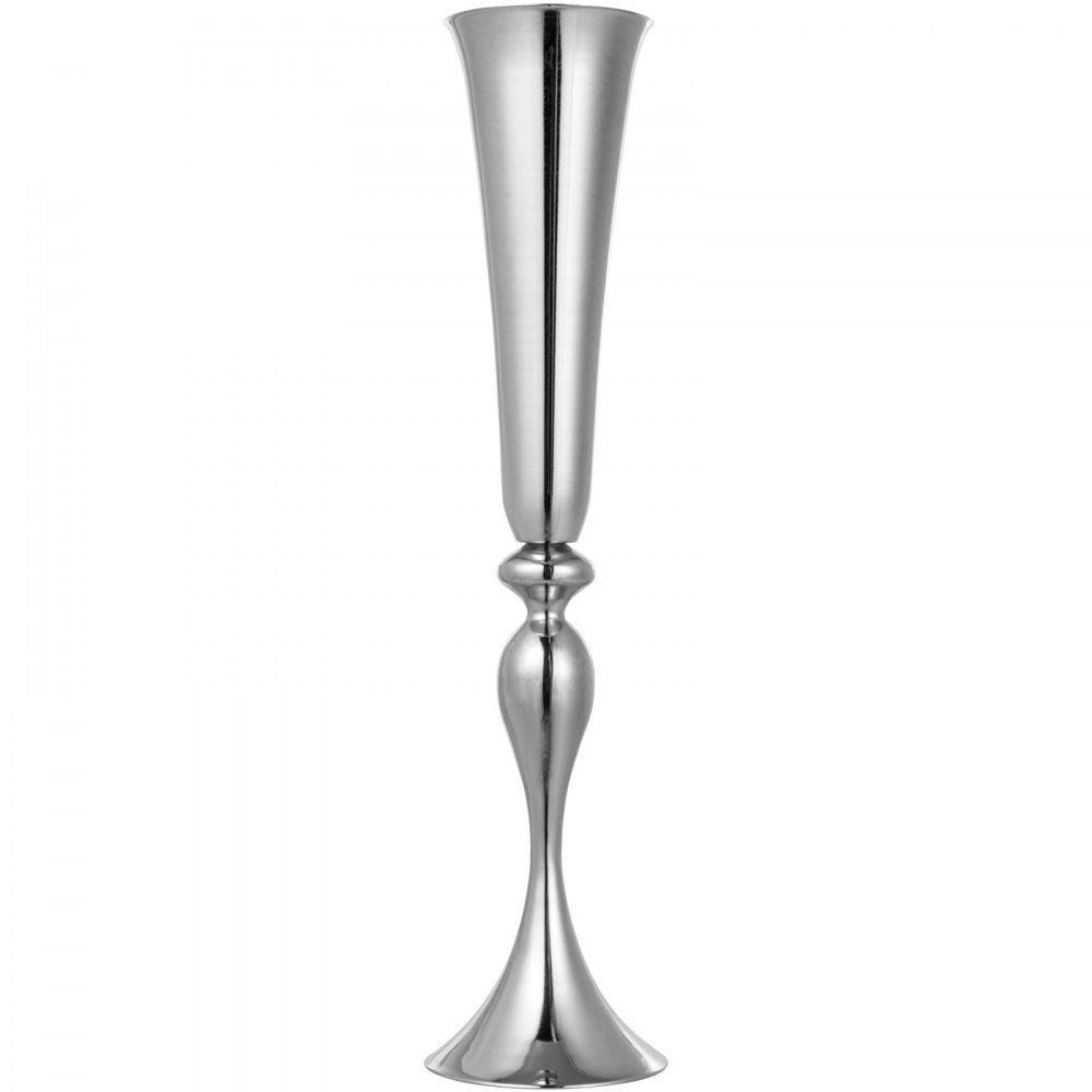 Florero Trompeta Floreros De Color Plata 75cm Para Eventos Celebración 3pcs