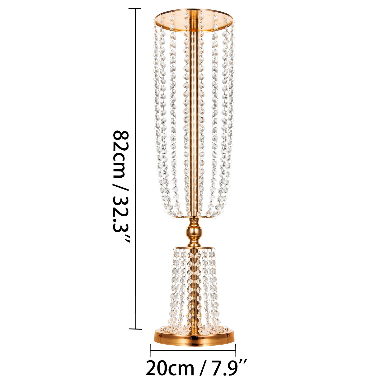 Florero Trompeta Floreros Dorado De 31.5" Para Boda Evento Fiestas 2 Piezas