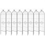 VEVOR Enrejado Metálico para Jardín, 180 x 52,5 cm, Celosías de Jardín, Conjunto de 8 Piezas, Soporte para Enredaderas con Estacas, Decoración de Diseño Elegante, para Plantas Trepadoras Flores, Negro