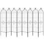 VEVOR Enrejado Metálico para Jardín, 180 x 52,5 cm, Celosías de Jardín, Conjunto de 8 Piezas, Soporte para Enredaderas con Estacas, Decoración de Diseño Elegante, para Plantas Trepadoras Flores, Negro