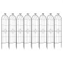 VEVOR Enrejado Metálico para Jardín, 180 x 52,5 cm, Celosías de Jardín, Conjunto de 8 Piezas, Soporte para Enredaderas con Estacas, Decoración de Diseño Elegante, para Plantas Trepadoras Flores, Negro