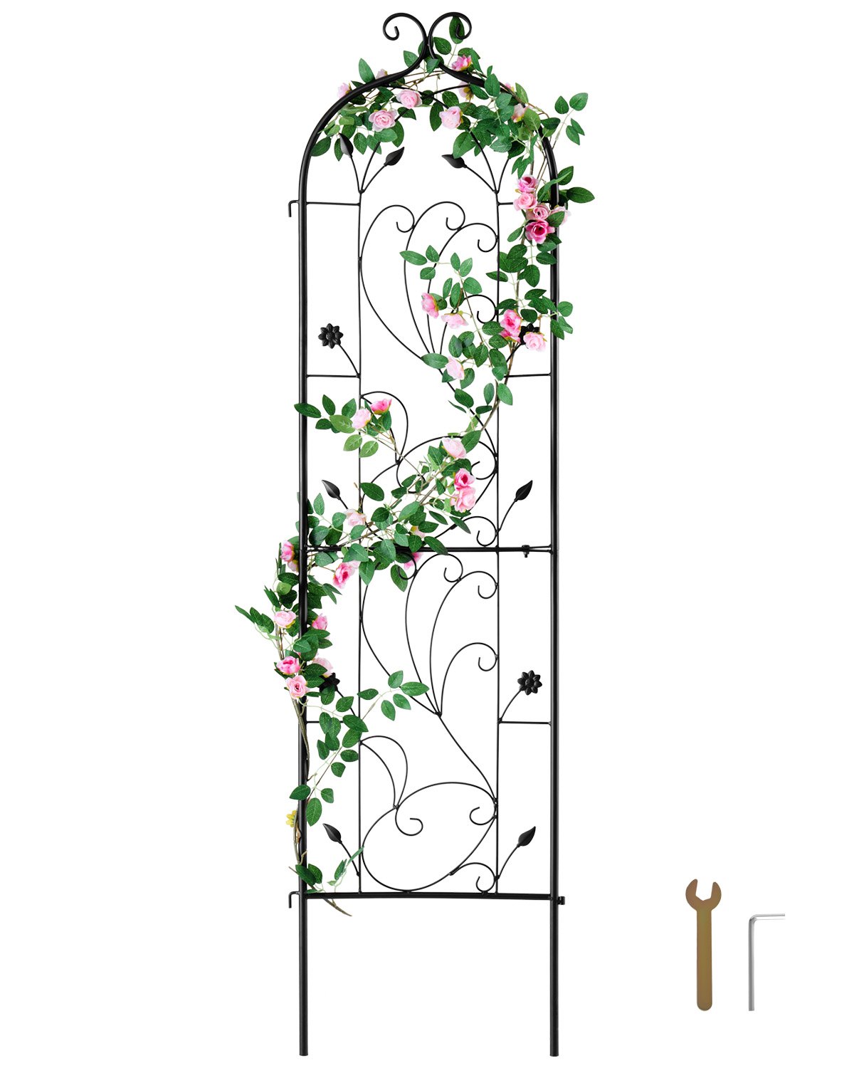 VEVOR Enrejado de Metal para Plantas Trepadoras 38 x 152 cm Soporte para Rosas Trepadoras 1 Pieza Arco para Enredaderas Soporte para Pepinos Decorativo para Clemátides para Patio, Césped, Jardín