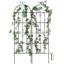 VEVOR Enrejado de Metal para Plantas Trepadoras 51 x 180 cm Soporte para Rosas Trepadoras 2 Piezas Arco para Enredaderas Soporte para Pepinos Decorativo para Clemátides para Patio, Césped, Jardín