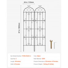 VEVOR Enrejado de Metal para Plantas Trepadoras 2 Piezas 51x220 cm para Jardín