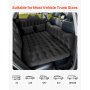 VEVOR Colchón Inflable para Coche Asiento Trasero, con Flocado, Portátil y Duradera con Bomba de Aire, 2 Almohadas, Boquilla y Bolsa Transporte, para SUV, MPV y Sedán, Negro, 1860 x 1130 x 120 mm
