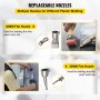 VEVOR Kit de Soldadura de Aire Caliente de Plástico 1600W 50Hz Pistola de Calor de Soldadura de Vinilo 6 Piezas 40-600 °C Pistola de Aire Caliente PVC Cable 3m con 4 Boquillas Reemplazadas para Pisos