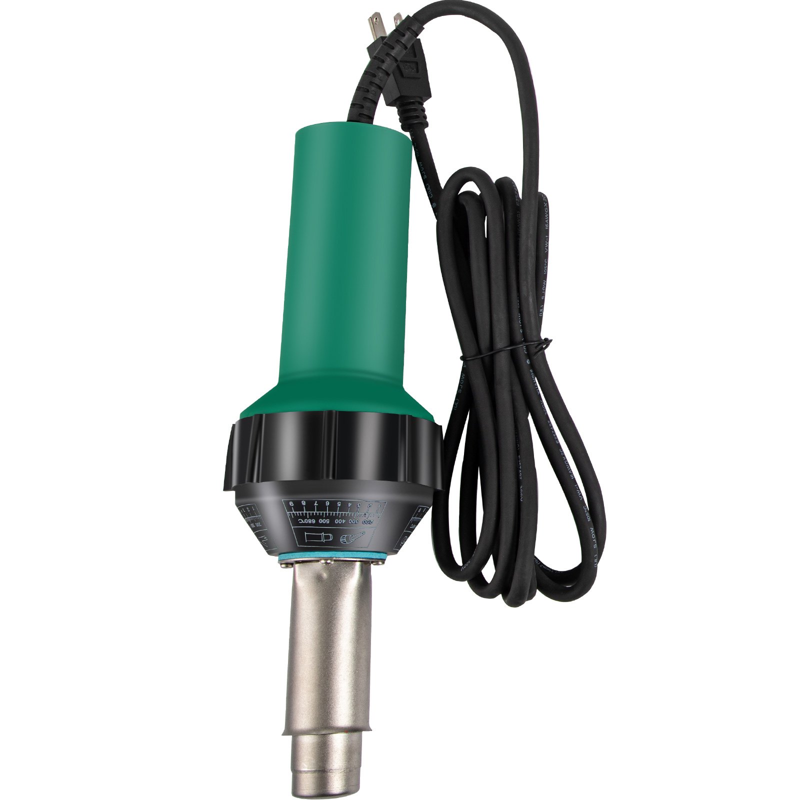 VEVOR Kit de Soldadura de Aire Caliente de Plástico 1600W 50Hz Pistola de Calor de Soldadura de Vinilo 8 Piezas 40-600 °C Pistola de Aire Caliente PVC Cable 3m con 4 Boquillas Reemplazadas para Pisos