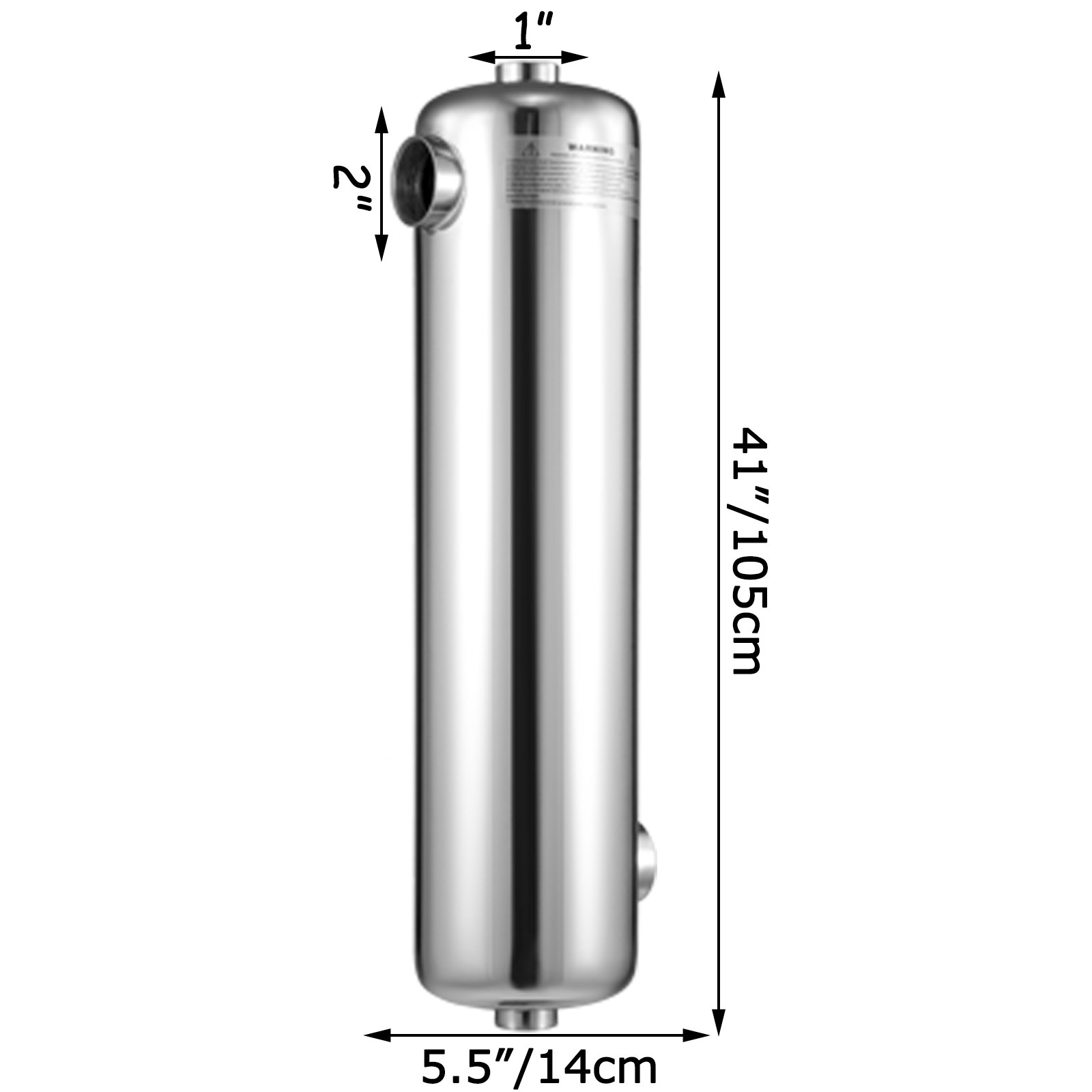 Intercambiador De Calor De Carcasa De Tubo 400 Kbtu/h Acero Inoxidable