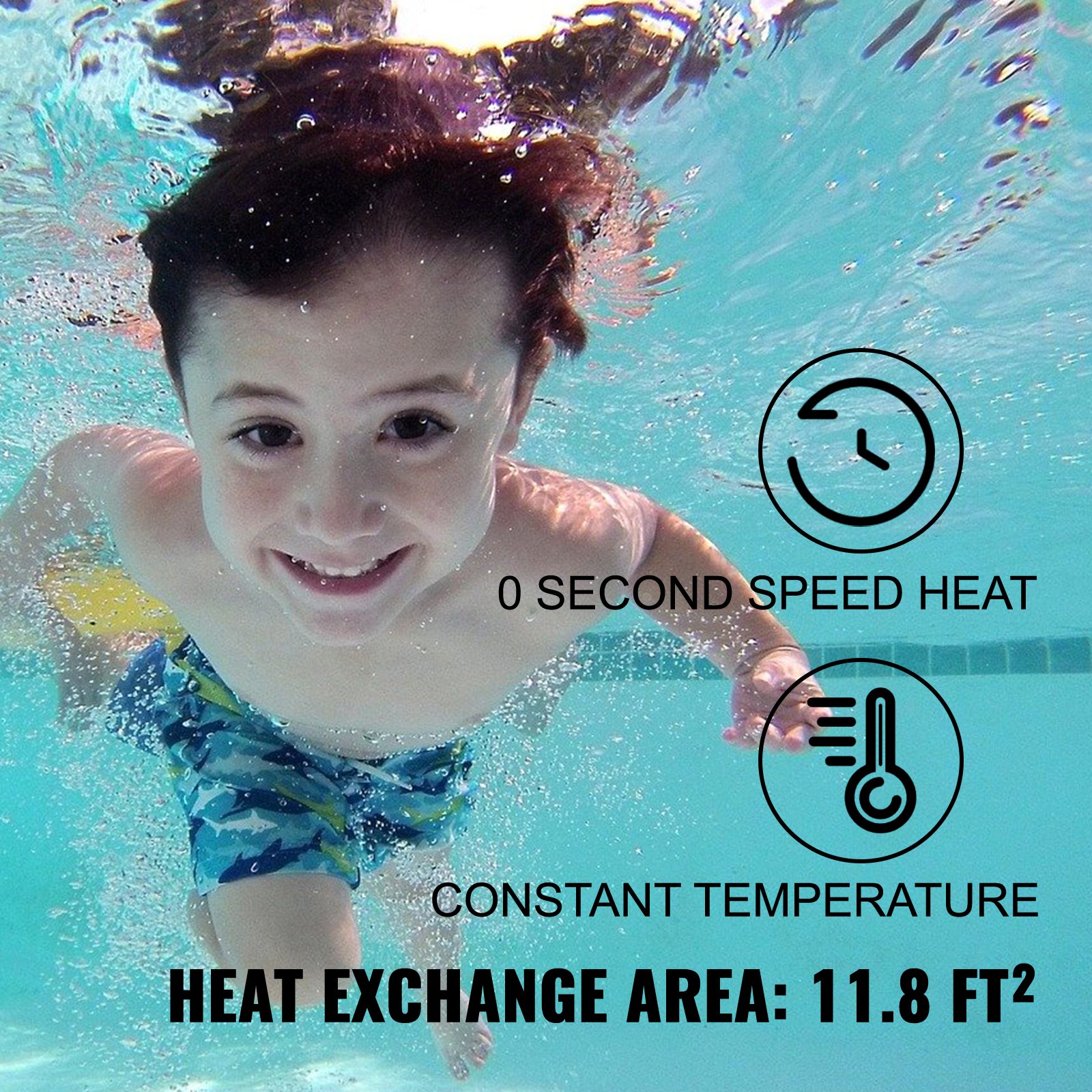 Intercambiador De Calor De Piscina 400 Kbtu / H Acero Inoxidable