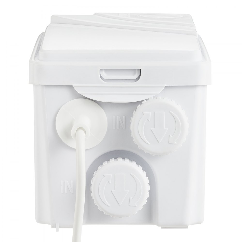 VEVOR Bomba Maceradora, 350 W, Flujo de 6000 L/h, Cabezal 7 m, Bomba Maceradora para Eliminación de Aguas Residuales con 3 Entradas de Agua para Sótano, Cocina, Fregadero, Ducha, Bañera