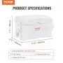 VEVOR Bomba Maceradora, 350 W, Flujo de 6000 L/h, Cabezal 7 m, Bomba Maceradora para Eliminación de Aguas Residuales con 3 Entradas de Agua para Sótano, Cocina, Fregadero, Ducha, Bañera